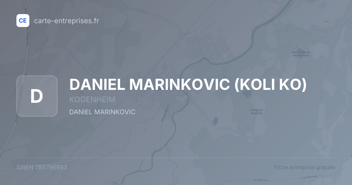 DANIEL MARINKOVIC (KOLI KO) — 788796993 — fiche entreprise