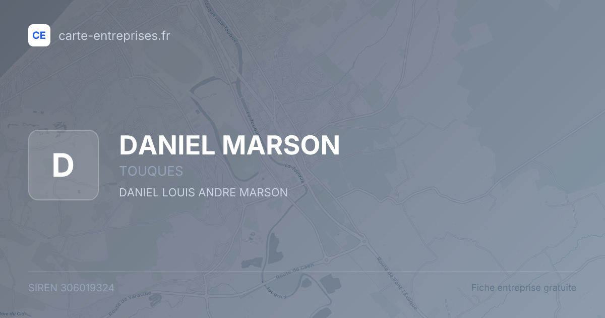DANIEL MARSON — 306019324 — fiche entreprise