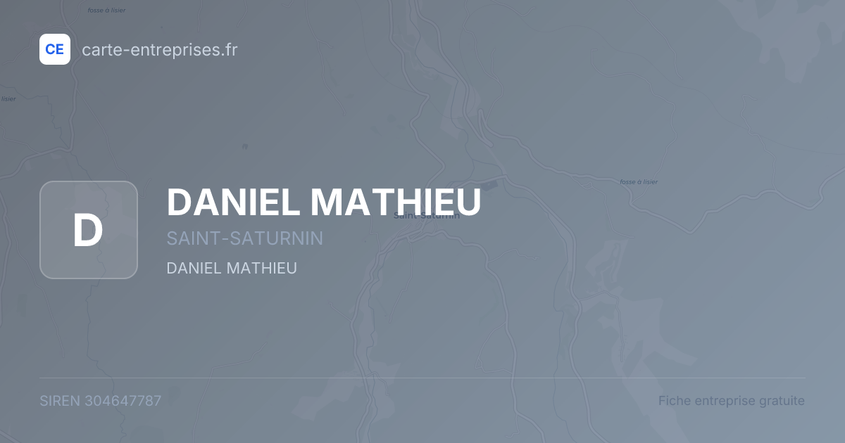 DANIEL MATHIEU — 304647787 — fiche entreprise