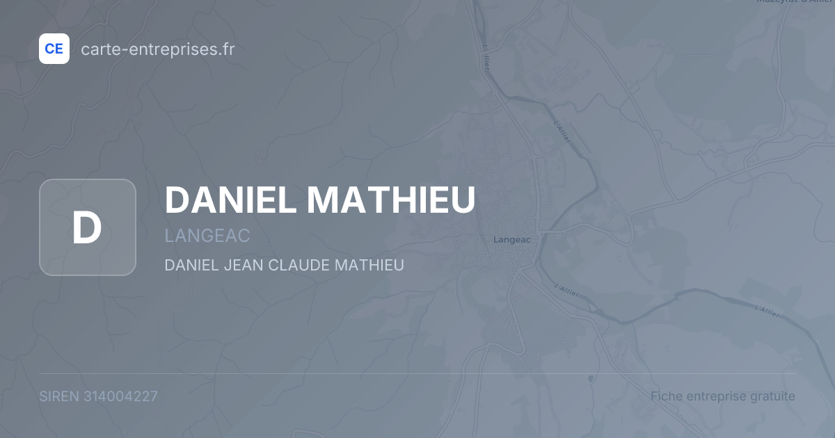 DANIEL MATHIEU — 314004227 — fiche entreprise