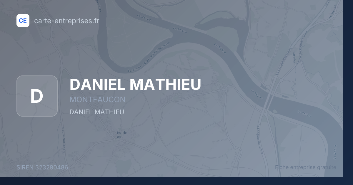 DANIEL MATHIEU — 323290486 — fiche entreprise