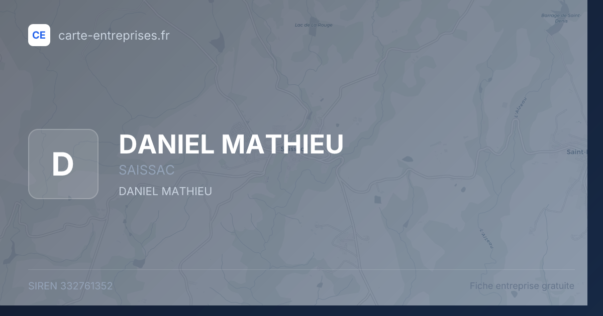 DANIEL MATHIEU — 332761352 — fiche entreprise