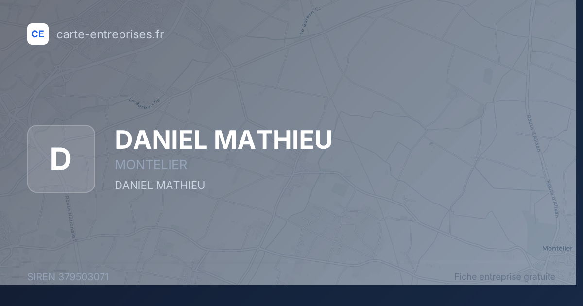 DANIEL MATHIEU — 379503071 — fiche entreprise