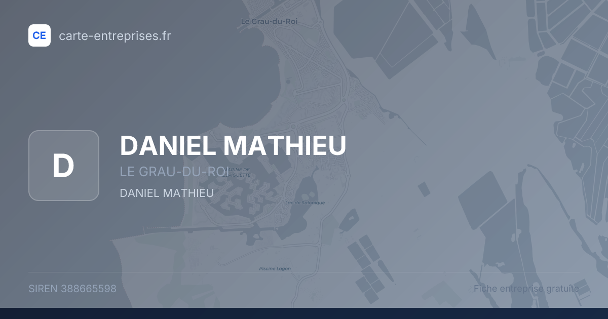 DANIEL MATHIEU — 388665598 — fiche entreprise