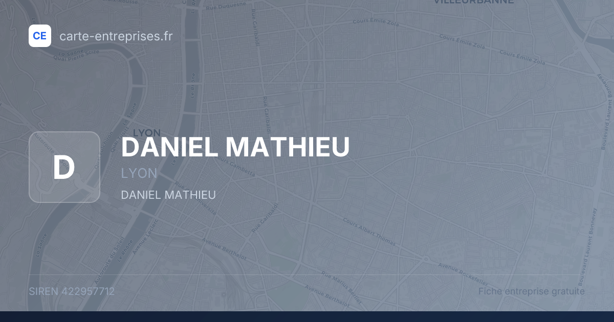 DANIEL MATHIEU — 422957712 — fiche entreprise