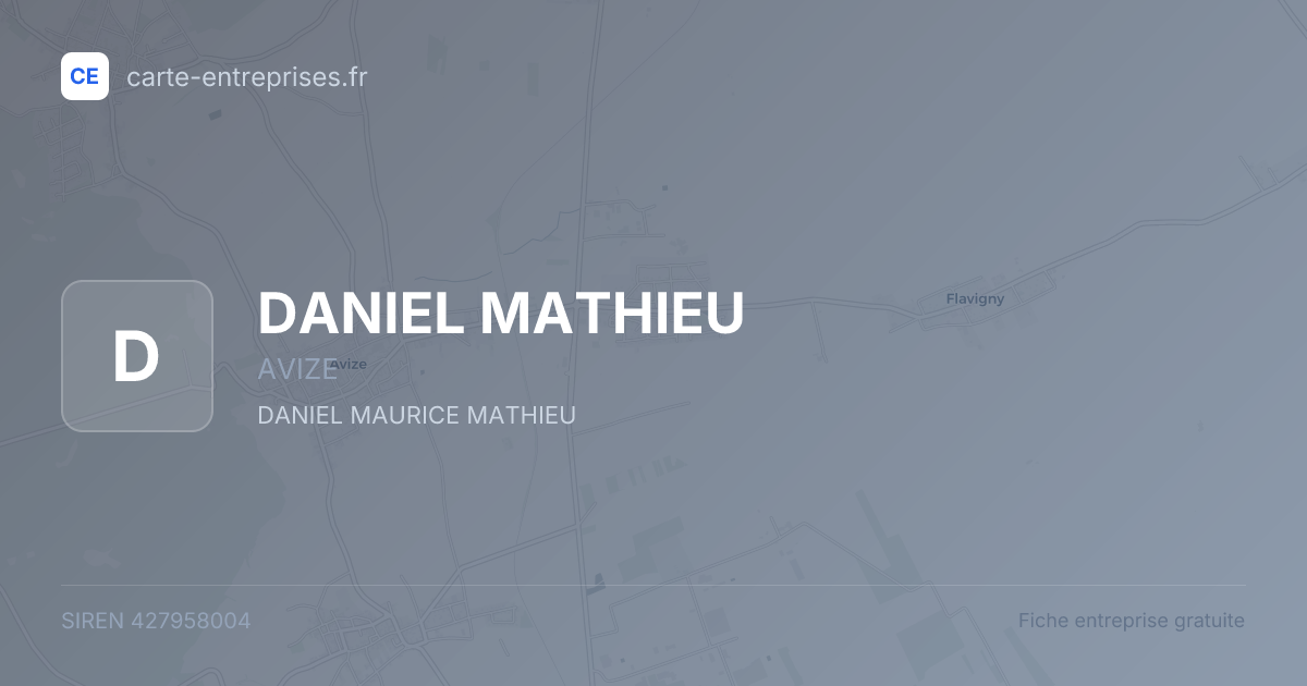 DANIEL MATHIEU — 427958004 — fiche entreprise