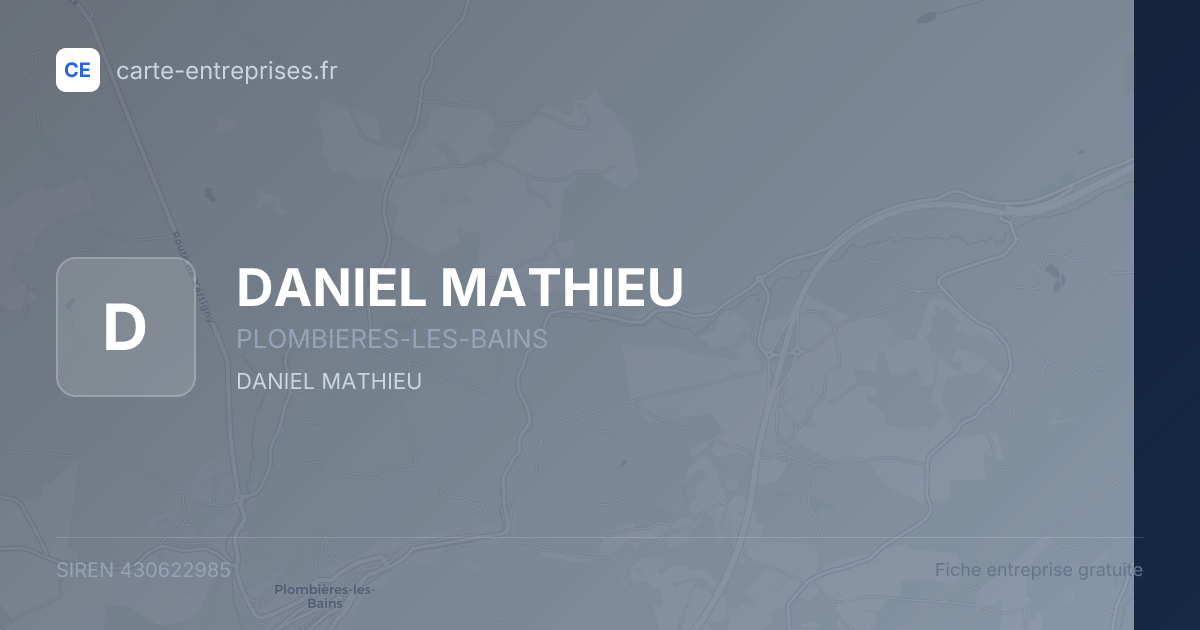 DANIEL MATHIEU — 430622985 — fiche entreprise