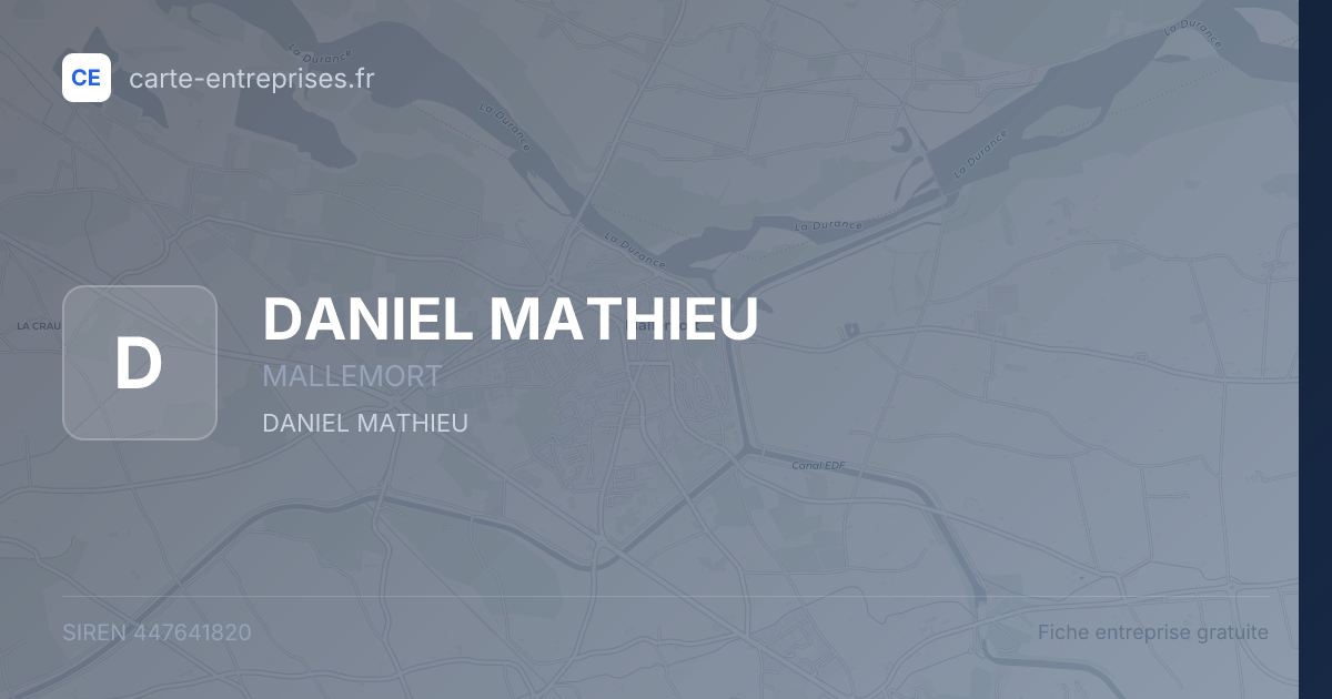 DANIEL MATHIEU — 447641820 — fiche entreprise