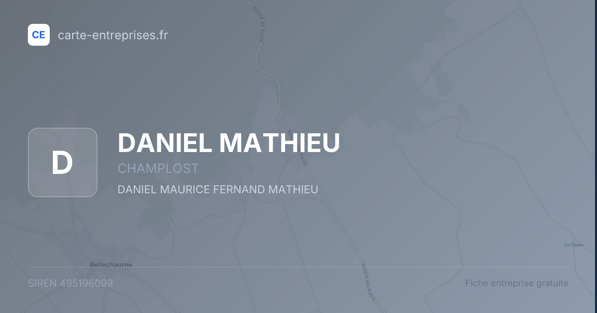 DANIEL MATHIEU — 495196099 — fiche entreprise