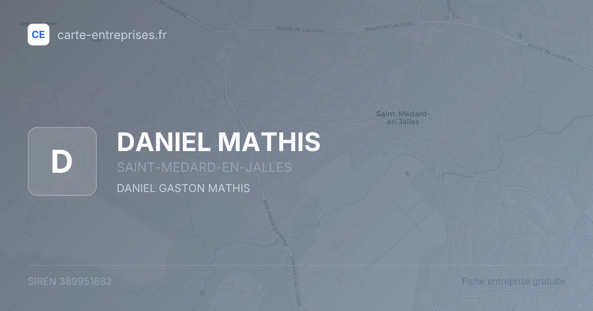 DANIEL MATHIS — 389951682 — fiche entreprise