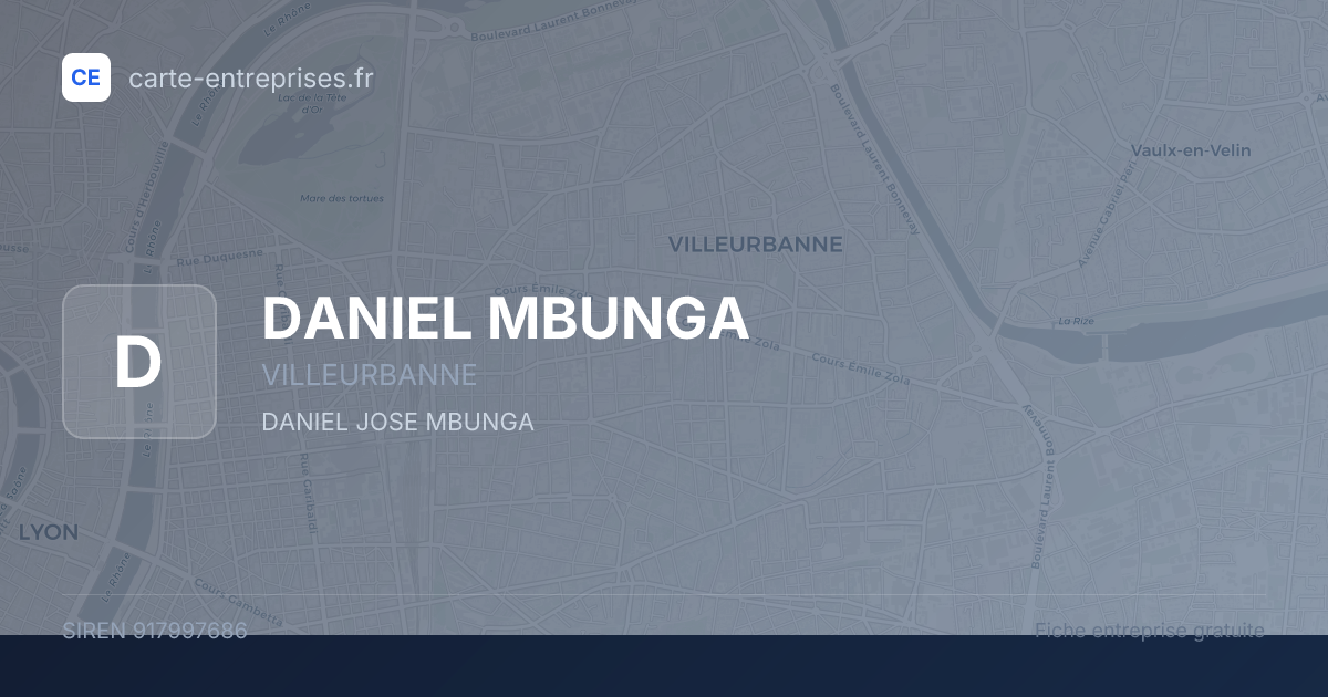 DANIEL MBUNGA — 917997686 — fiche entreprise