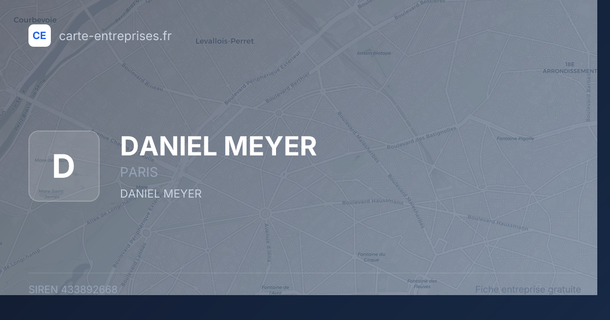 DANIEL MEYER — 433892668 — fiche entreprise