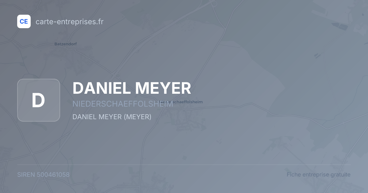 DANIEL MEYER — 500461058 — fiche entreprise