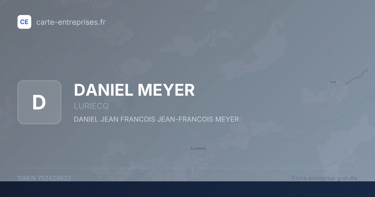 DANIEL MEYER — 752429522 — fiche entreprise