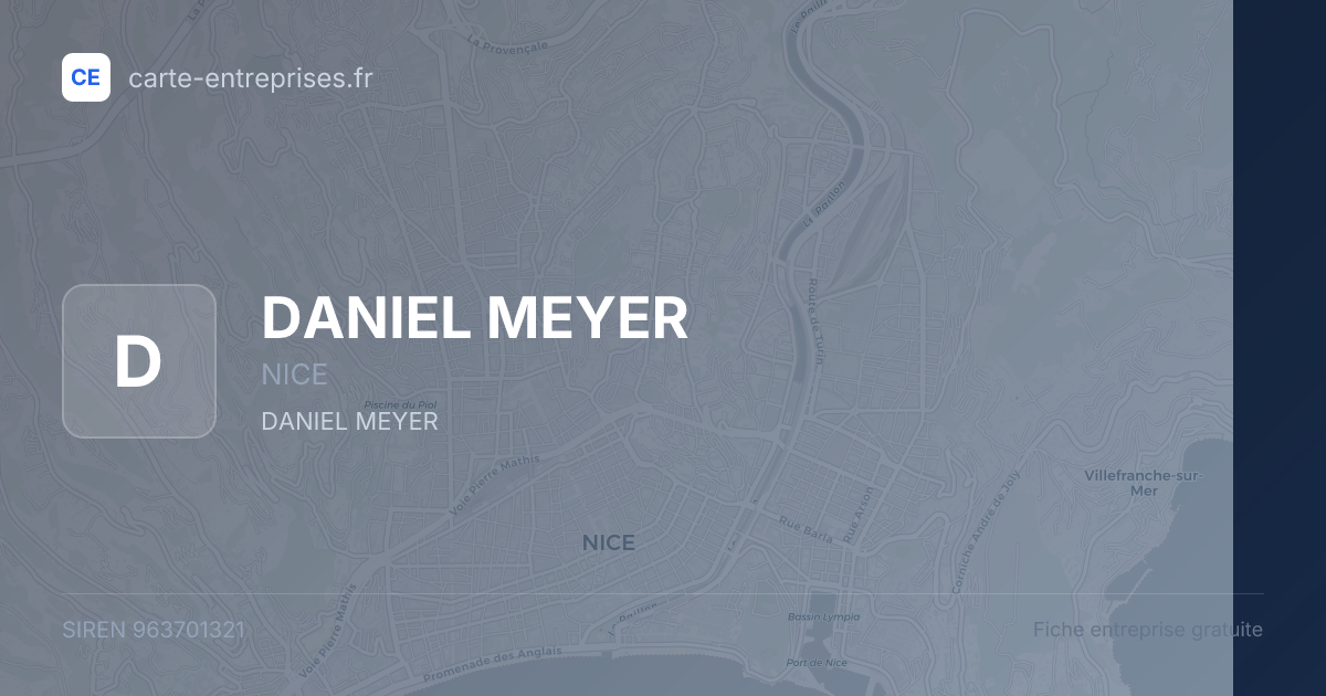 DANIEL MEYER — 963701321 — fiche entreprise