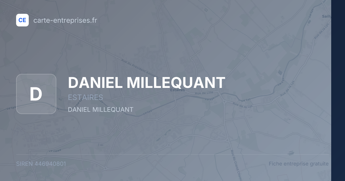 DANIEL MILLEQUANT — 446940801 — fiche entreprise