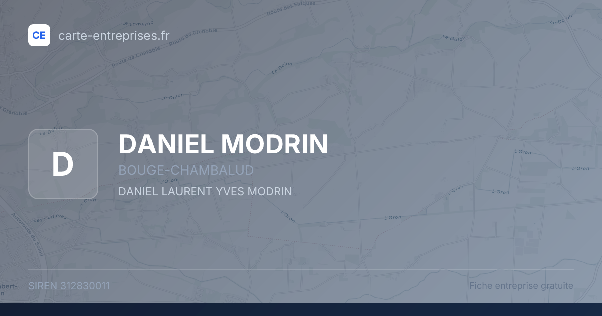 DANIEL MODRIN — 312830011 — fiche entreprise
