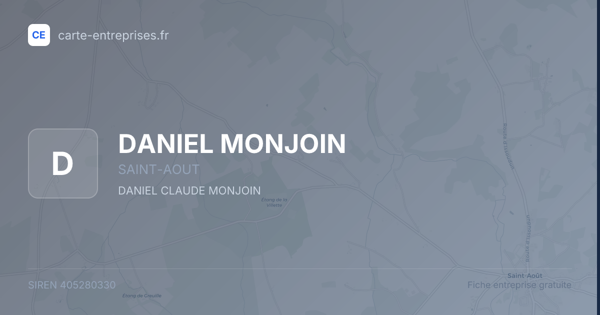 DANIEL MONJOIN — 405280330 — fiche entreprise