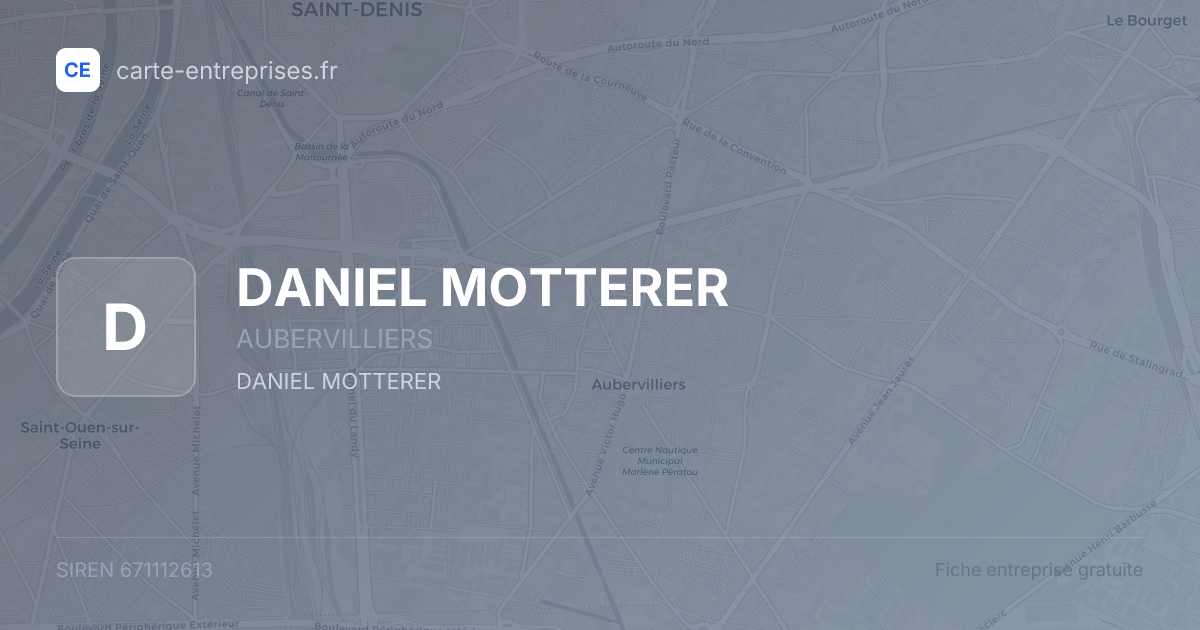 DANIEL MOTTERER — 671112613 — fiche entreprise