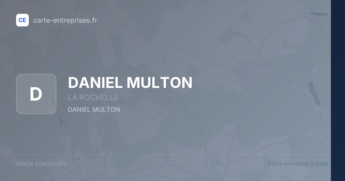 DANIEL MULTON — 409005485 — fiche entreprise