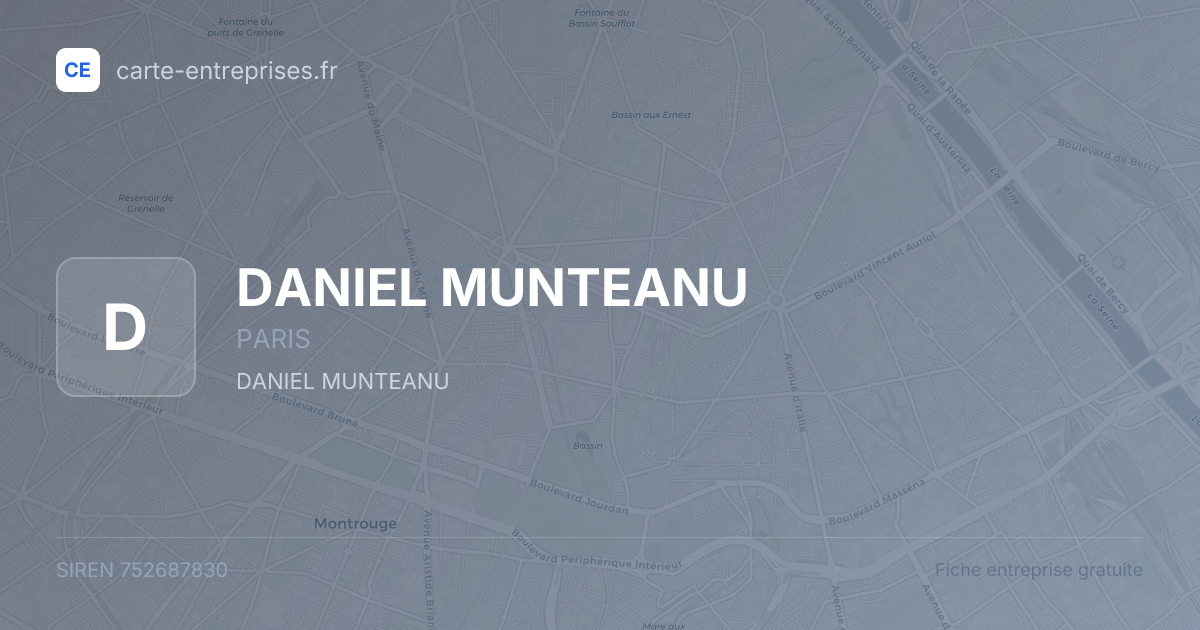 DANIEL MUNTEANU — 752687830 — fiche entreprise
