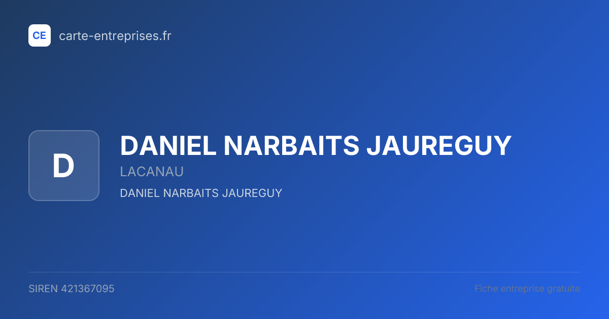 DANIEL NARBAITS JAUREGUY — 421367095 — fiche entreprise