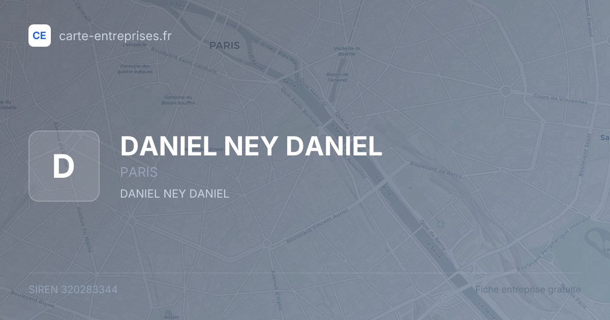 DANIEL NEY DANIEL — 320283344 — fiche entreprise