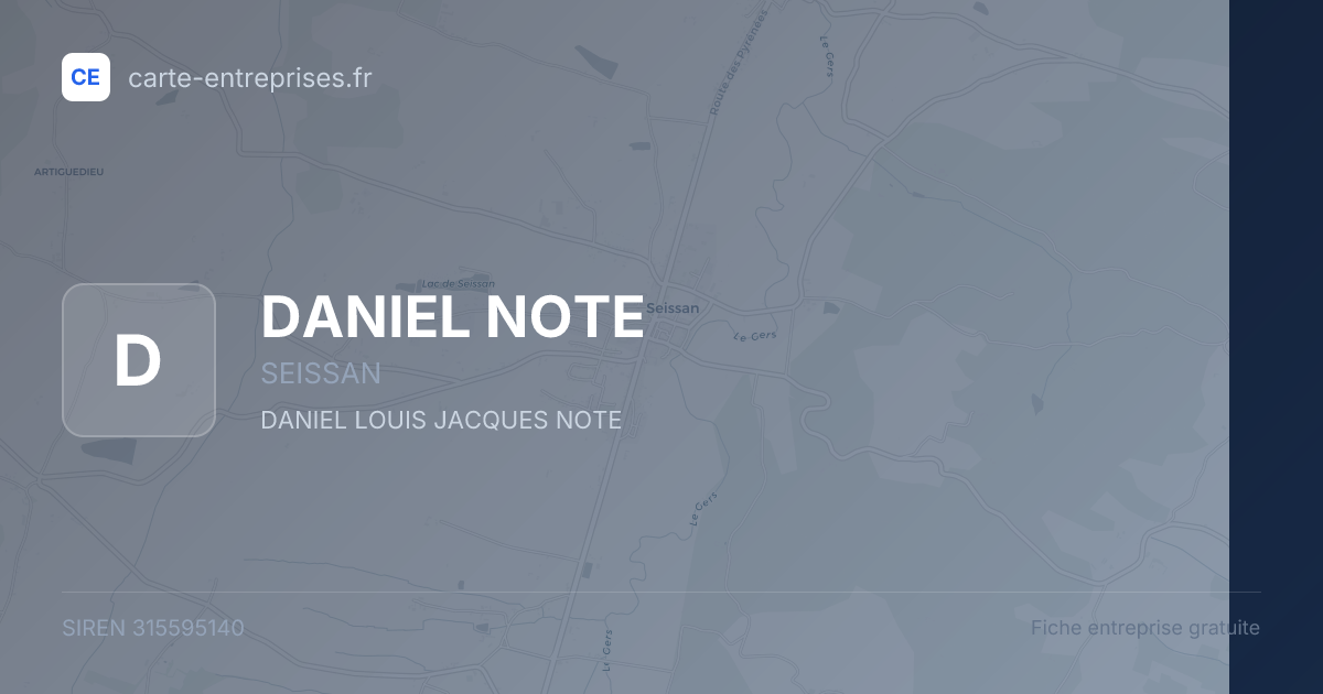 DANIEL NOTE — 315595140 — fiche entreprise