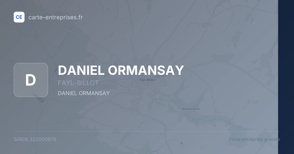 DANIEL ORMANSAY — 322000878 — fiche entreprise