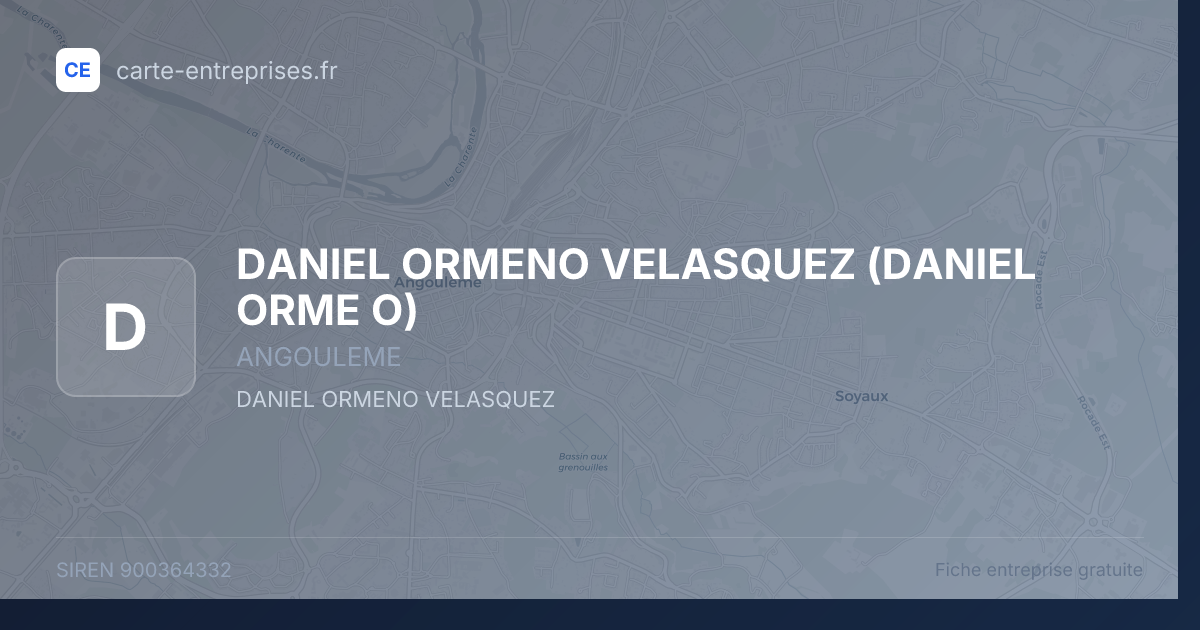 DANIEL ORMENO VELASQUEZ (DANIEL ORME O) — 900364332 — fiche entreprise
