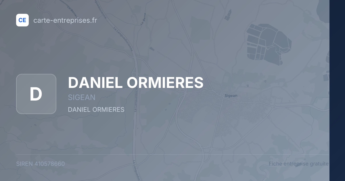 DANIEL ORMIERES — 410578660 — fiche entreprise