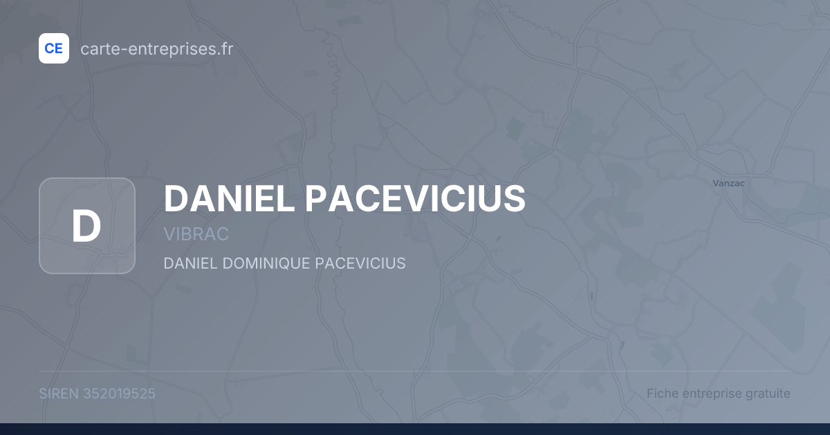DANIEL PACEVICIUS — 352019525 — fiche entreprise