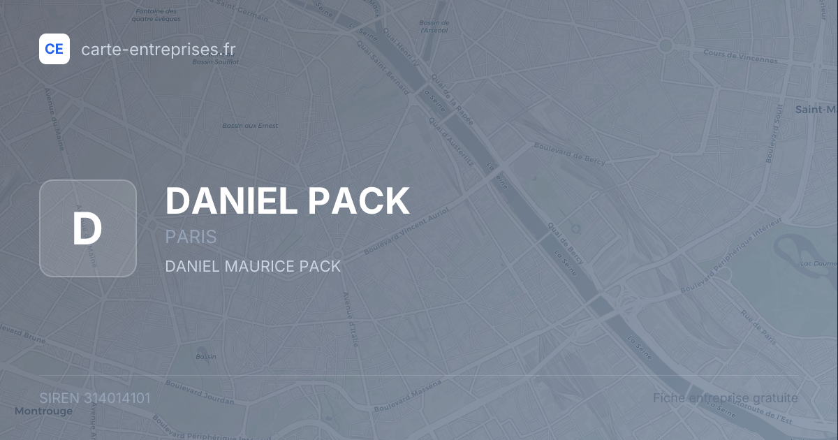 DANIEL PACK — 314014101 — fiche entreprise