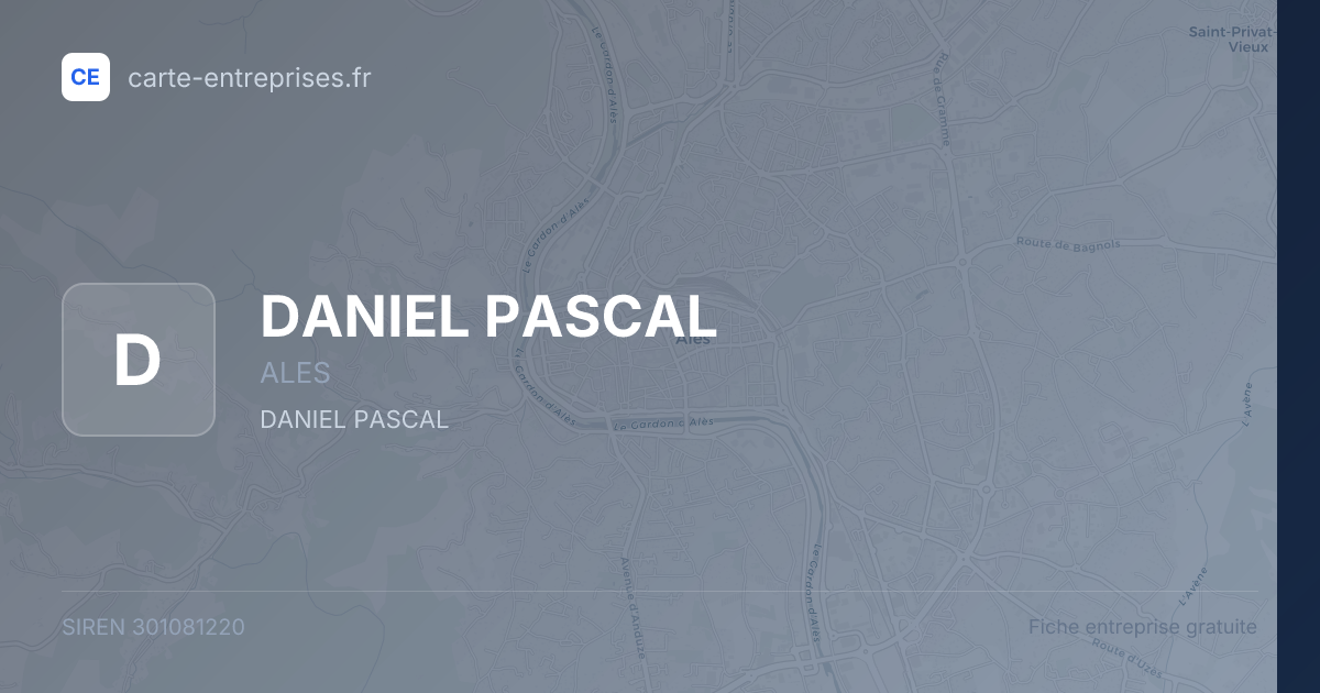 DANIEL PASCAL — 301081220 — fiche entreprise