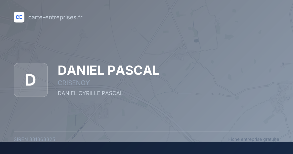 DANIEL PASCAL — 331363325 — fiche entreprise