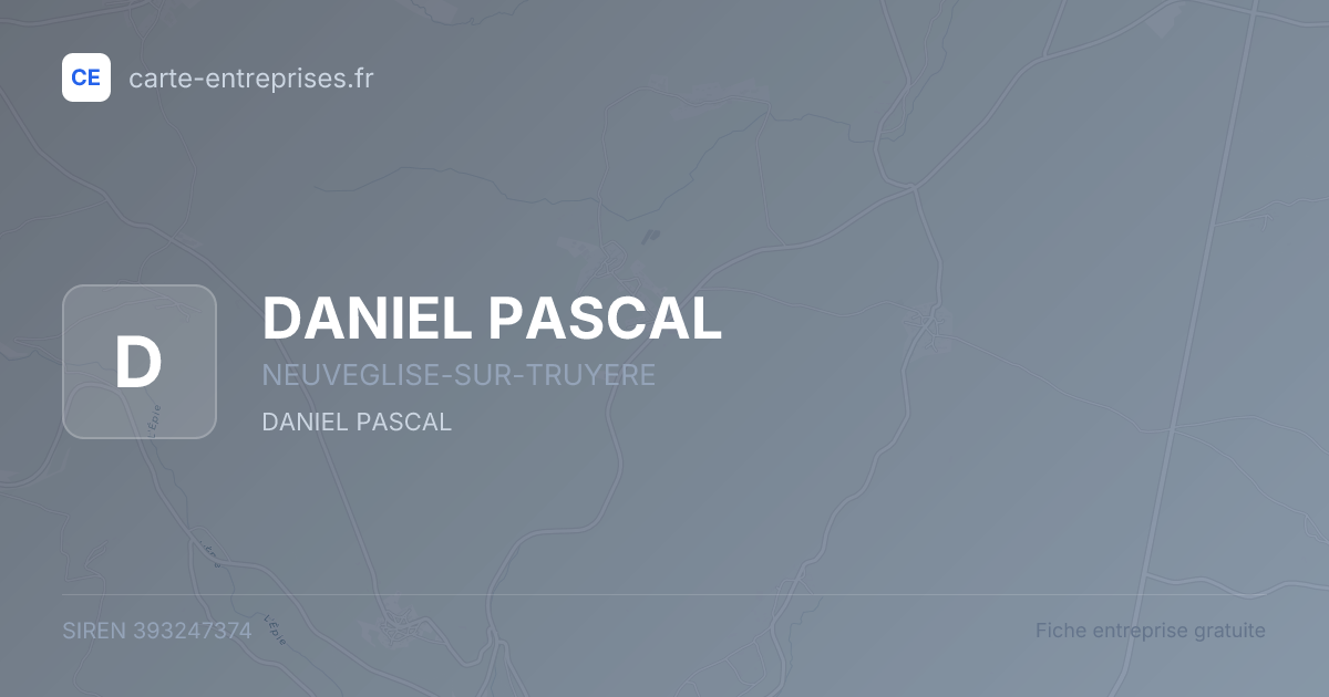 DANIEL PASCAL — 393247374 — fiche entreprise