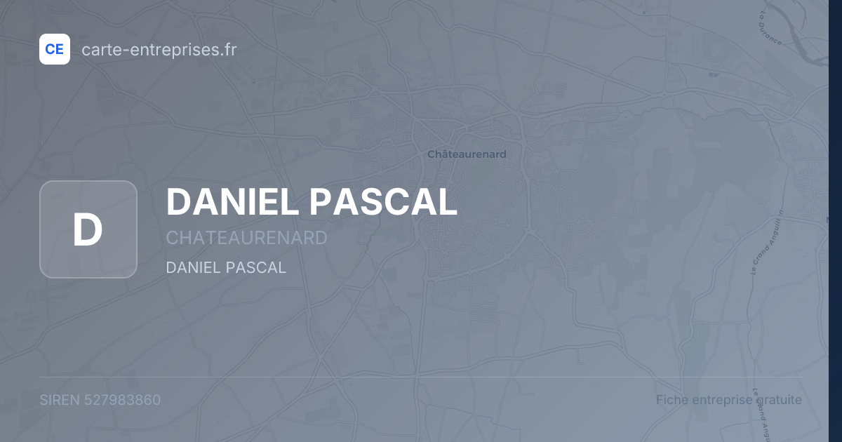 DANIEL PASCAL — 527983860 — fiche entreprise