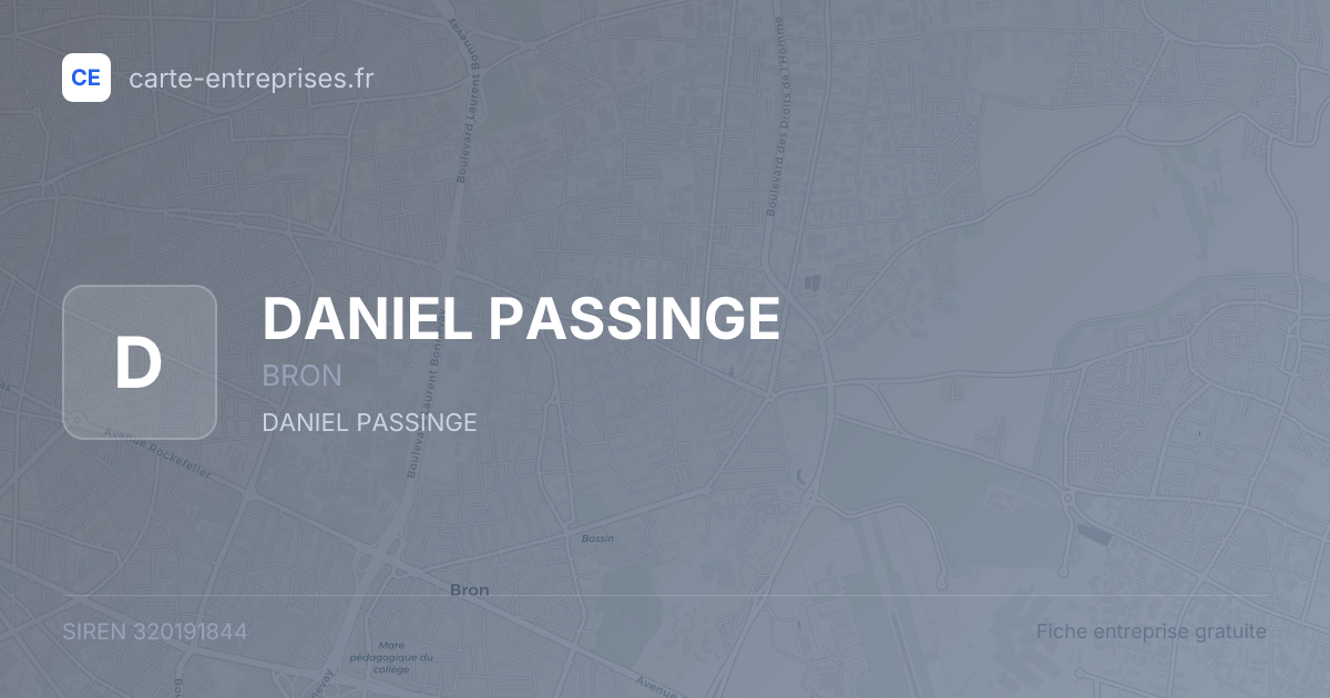 DANIEL PASSINGE — 320191844 — fiche entreprise