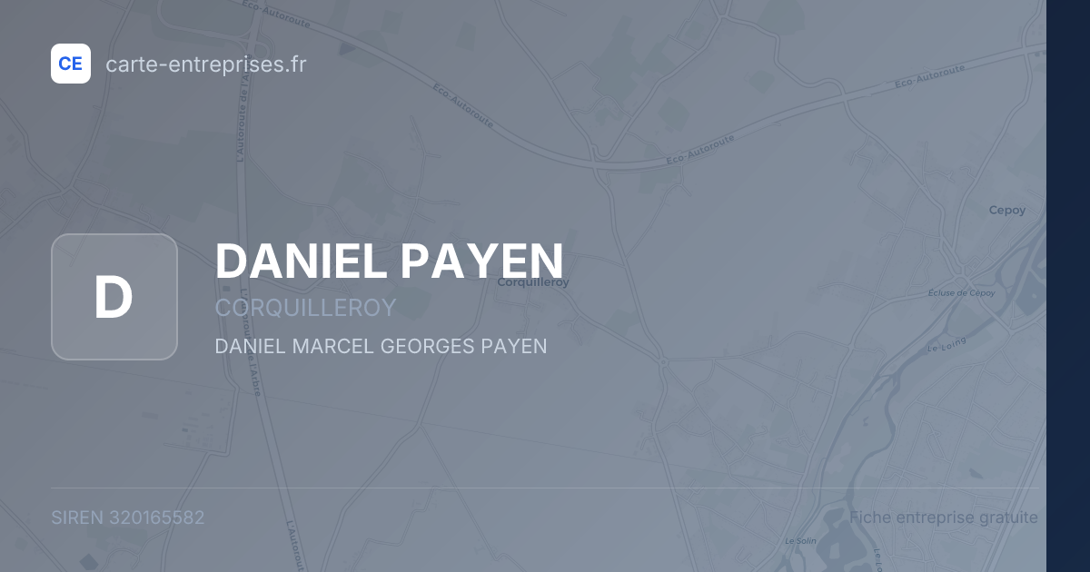 DANIEL PAYEN — 320165582 — fiche entreprise