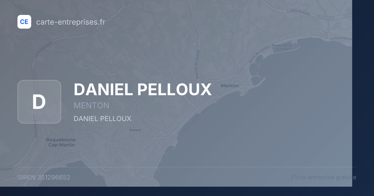 DANIEL PELLOUX — 351296652 — fiche entreprise