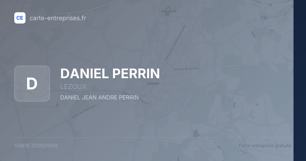 DANIEL PERRIN — 320601958 — fiche entreprise