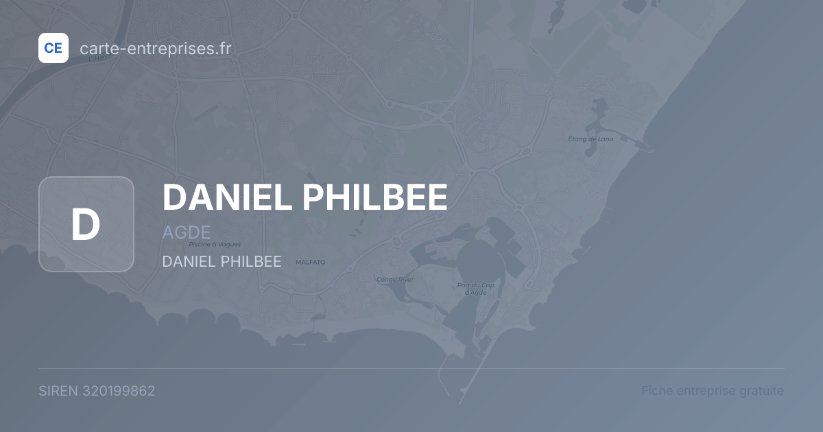 DANIEL PHILBEE — 320199862 — fiche entreprise