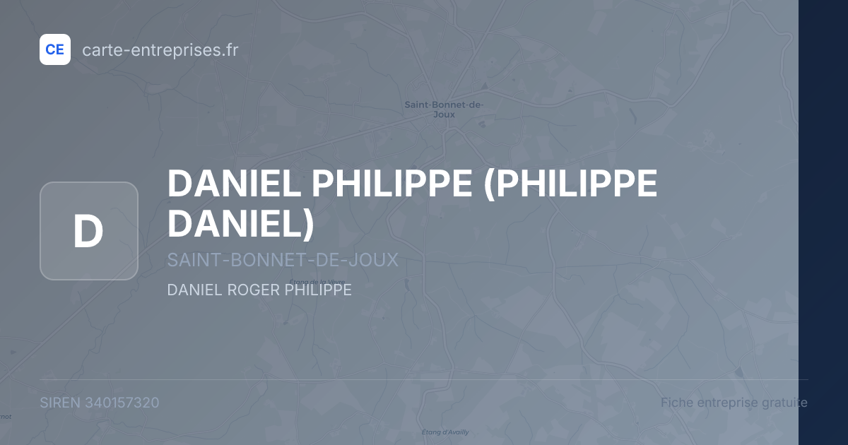 DANIEL PHILIPPE (PHILIPPE DANIEL) — 340157320 — fiche entreprise
