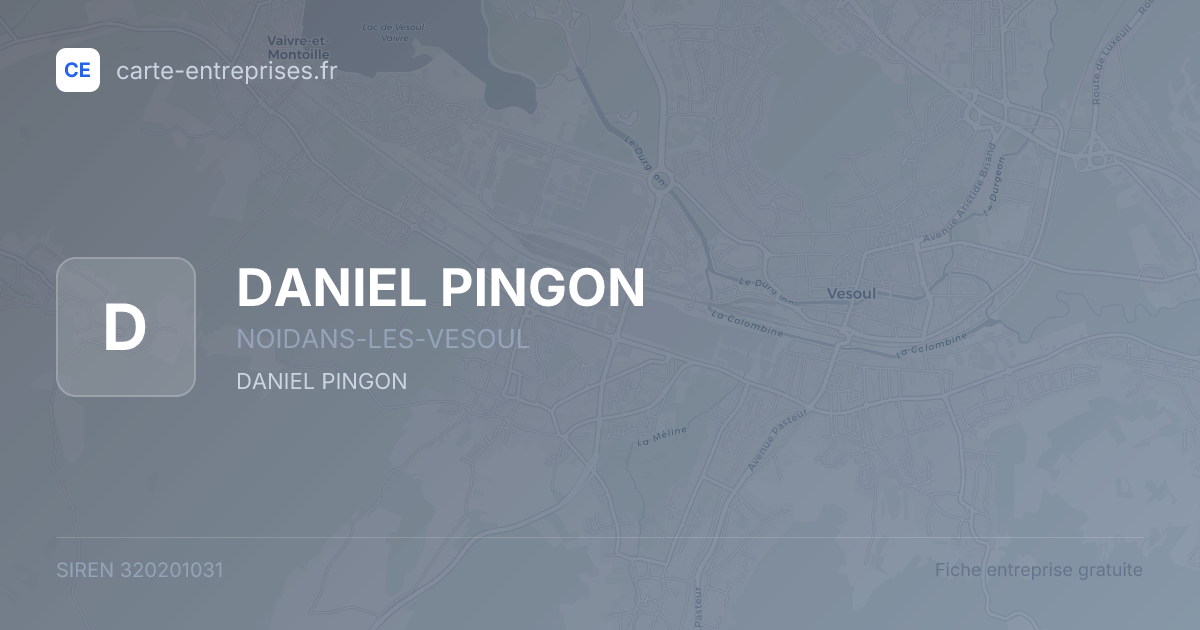 DANIEL PINGON — 320201031 — fiche entreprise