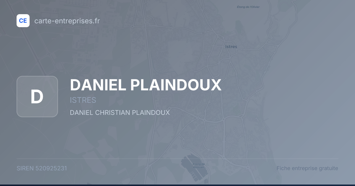 DANIEL PLAINDOUX — 520925231 — fiche entreprise