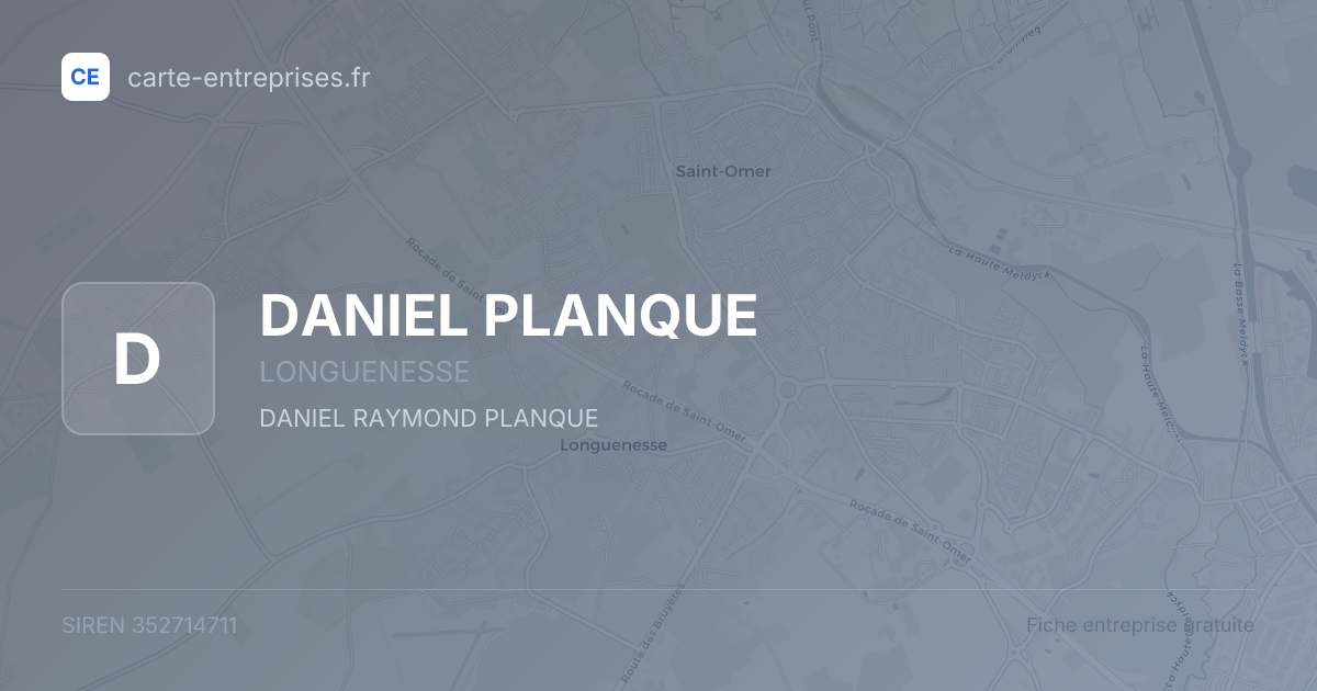 DANIEL PLANQUE — 352714711 — fiche entreprise