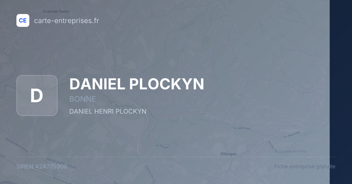DANIEL PLOCKYN — 424775906 — fiche entreprise