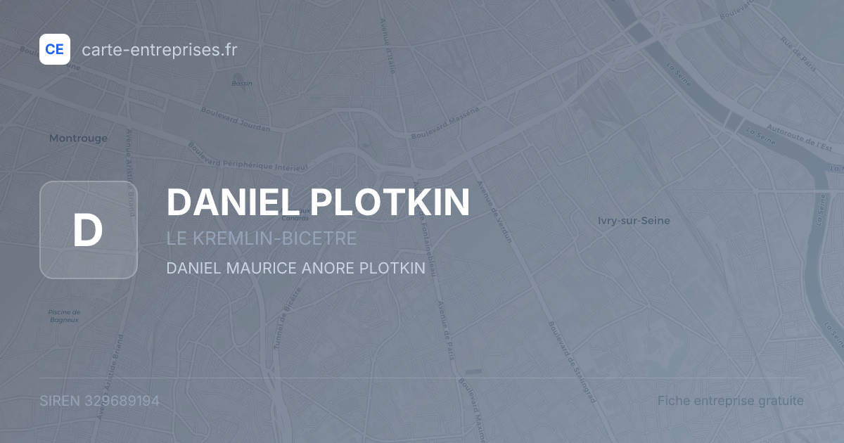 DANIEL PLOTKIN — 329689194 — fiche entreprise
