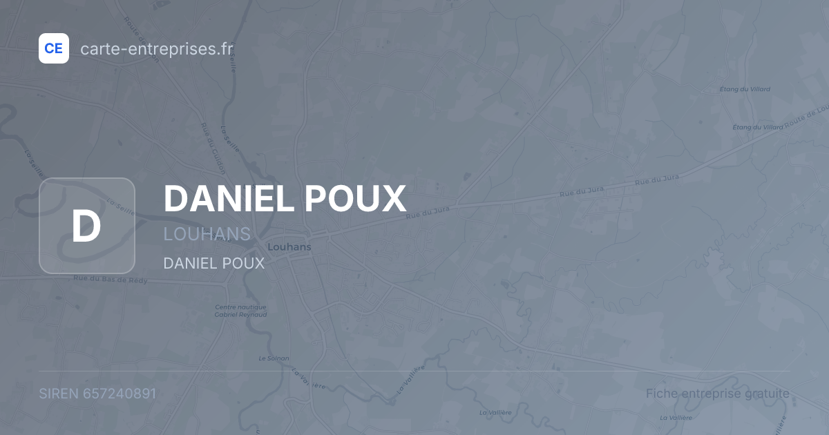 DANIEL POUX — 657240891 — fiche entreprise