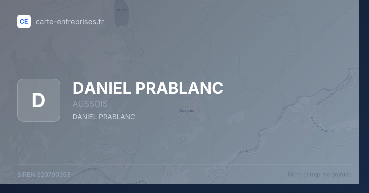 DANIEL PRABLANC — 320790553 — fiche entreprise